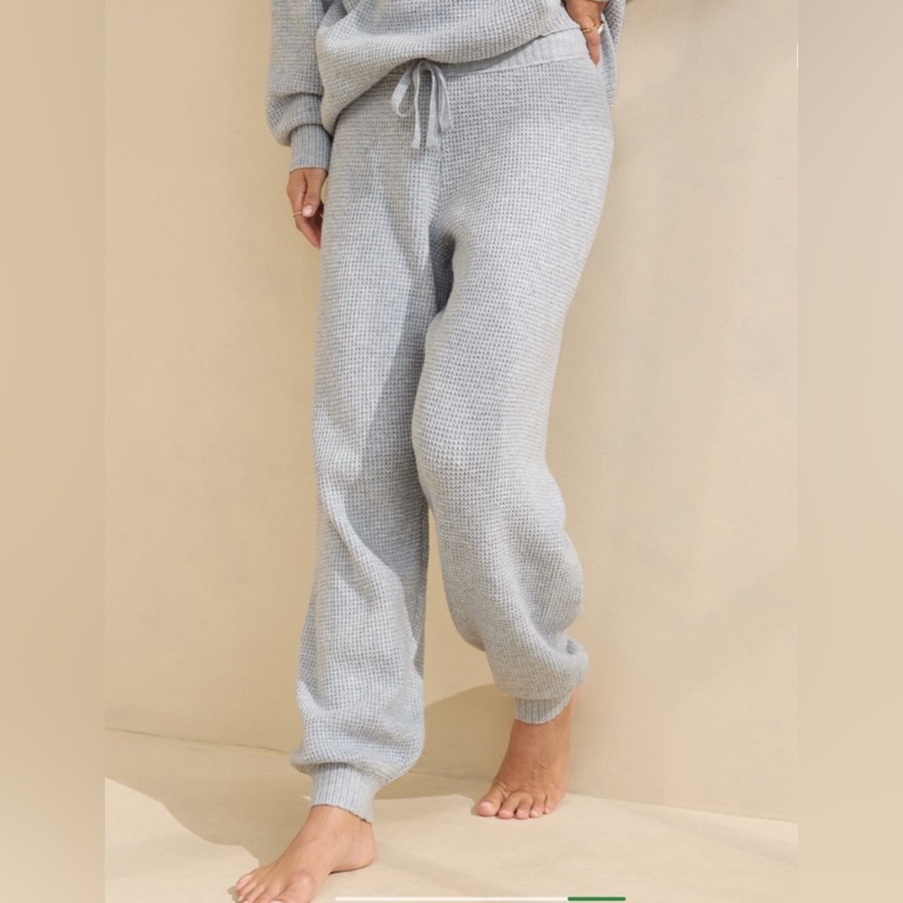 Cozy Light Gray aerie Knit Joggers